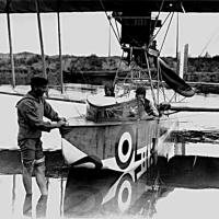 Il primo Macchi L.1, matricola L.101, a Grado - vista frontale